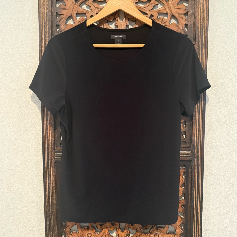 Halogen Black Short Sleeve Crewneck Tee